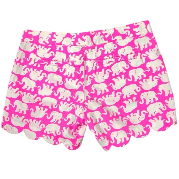 Lilly Pulitzer EC Buttercup vibrant pink & white elephant print scalloped hem. - Picture 4 of 4